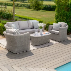 Alternative view of Oxford 3 Seat Rattan Sofa Set - Ceramic Glass